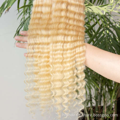 Vendor 613 Blonde Virgin Brazilian Human Hair Bundles With Frontal Cuticle Aligned 613 Hair Extension